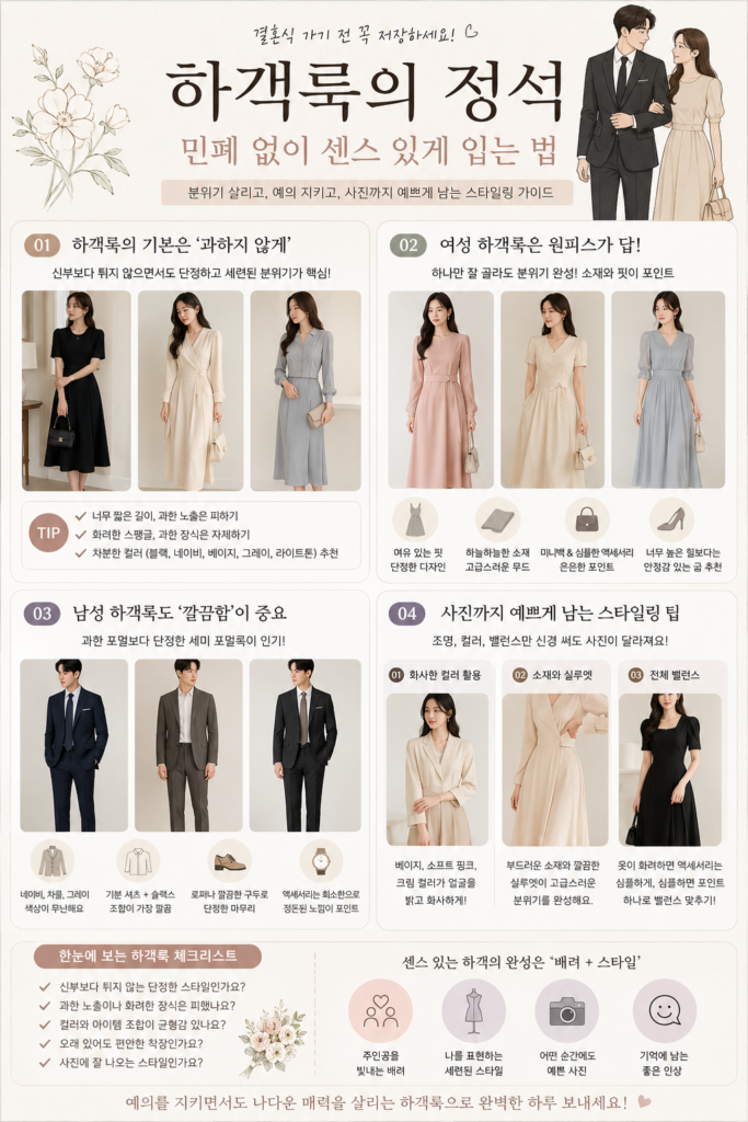 결혼식 가기 전 꼭 저장해야 할 하객룩 가이드… 분위기 살리고 센스까지 챙기는 코디법